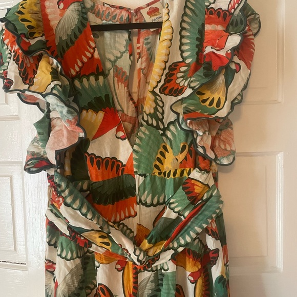 Farm Rio Ruffle-Sleeve Linen Jumpsuit never worn!!! - Picture 5 of 7